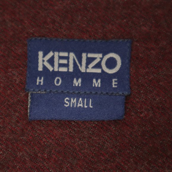 KENZO HOMME Wool Button-Up Shirt, Red Size Small - Picture 8 of 10